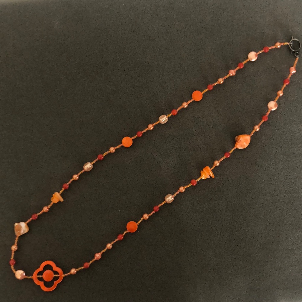 Orange Beaded Necklace